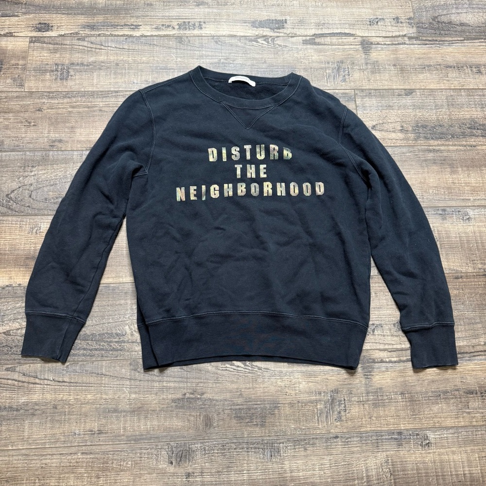 Moussy Men's Free One Size Fit Many Black Sweater Crewneck Graphic Sweatshirt